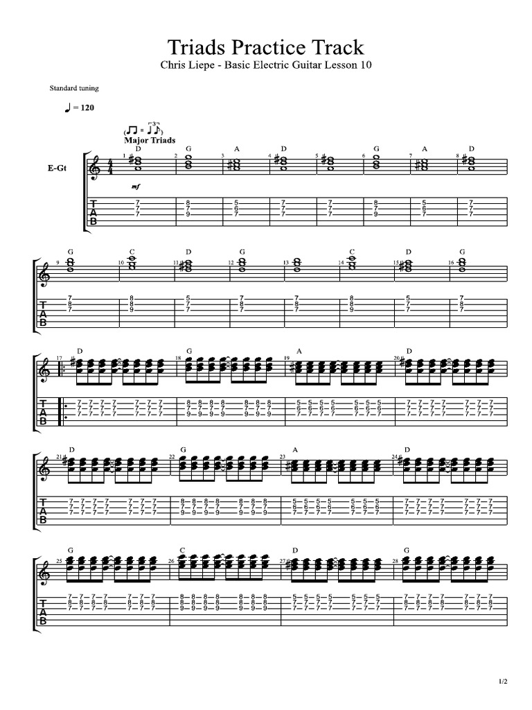 Triads Practice Track | PDF
