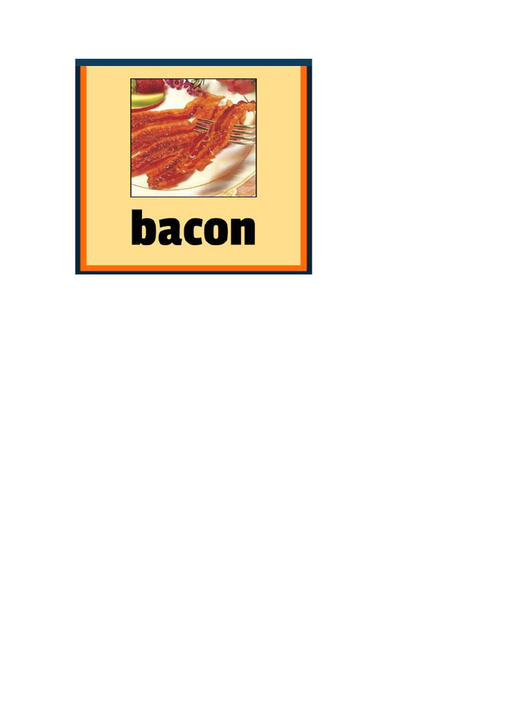 Bacon. Vocabulary. Kids | PDF