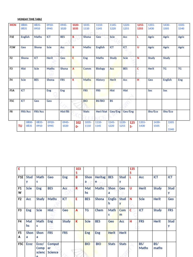 Final Time Table 2026 | PDF