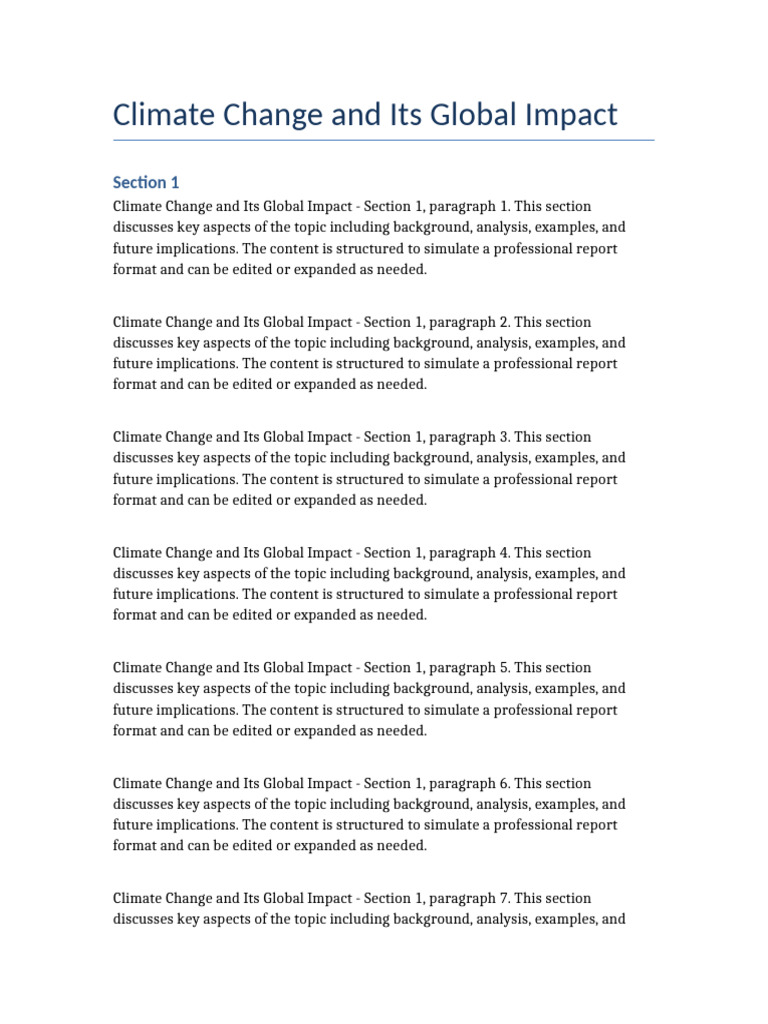 Climate Change Report | PDF | Climate Change | Paragraph