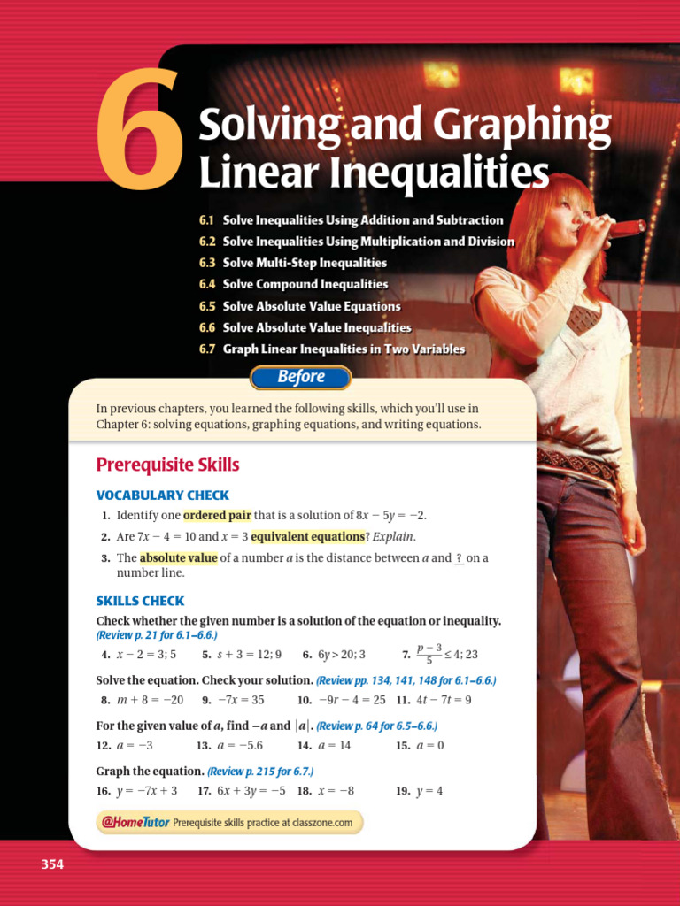CHPT 06 Solving and Graphing Linear Inequalities | PDF | Inequality ...
