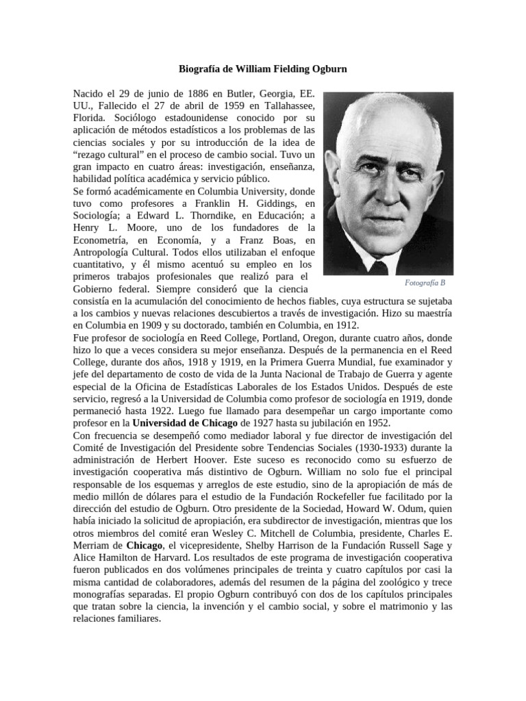William Fielding Ogburn - Andrea Coyoy | PDF | Sociología | Costo de la ...
