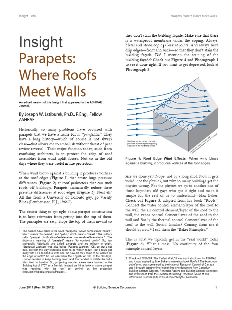 Parapets Where Roofs Meet Walls Rev 2012 C | PDF | Framing ...