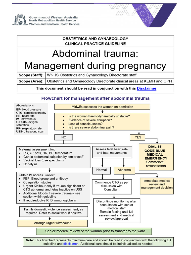 Abdominal Trauma Management of During Pregnancy | PDF | Pregnancy ...