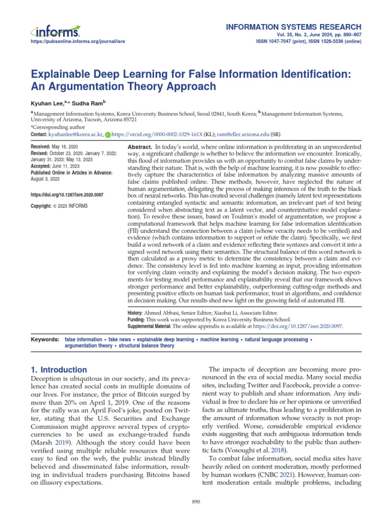 Theory Guided ISR 2023 Explainable Deep Learning For False Information ...