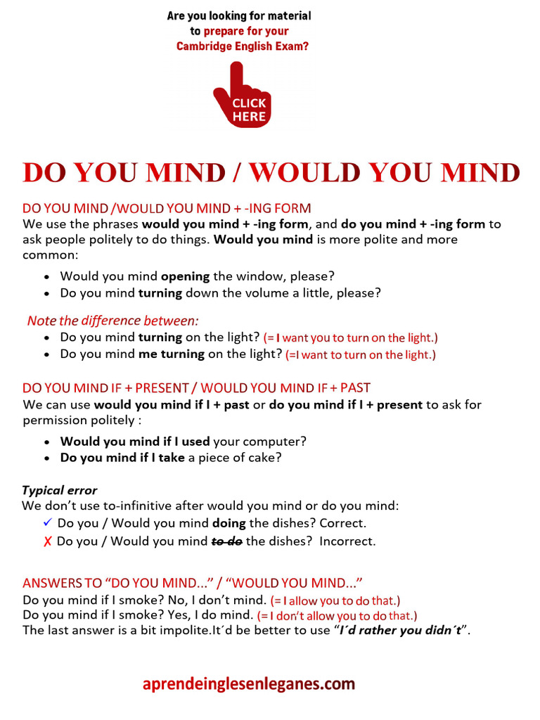 Do You Mind Would You Mind | PDF