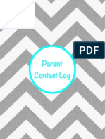 Grey Chevron Parent Contact Log