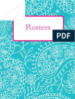 Turquoise Paisley Rosters Binder Cover