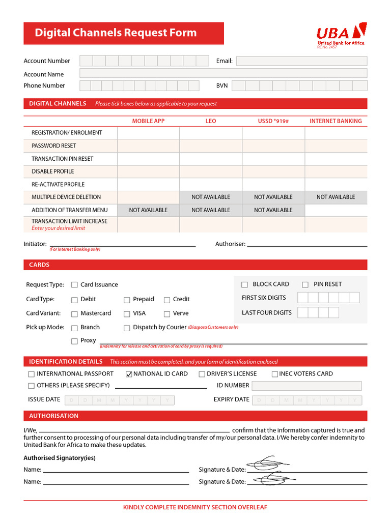 Digital Channels Request Form August 2025 | PDF | Indemnity | Identity ...