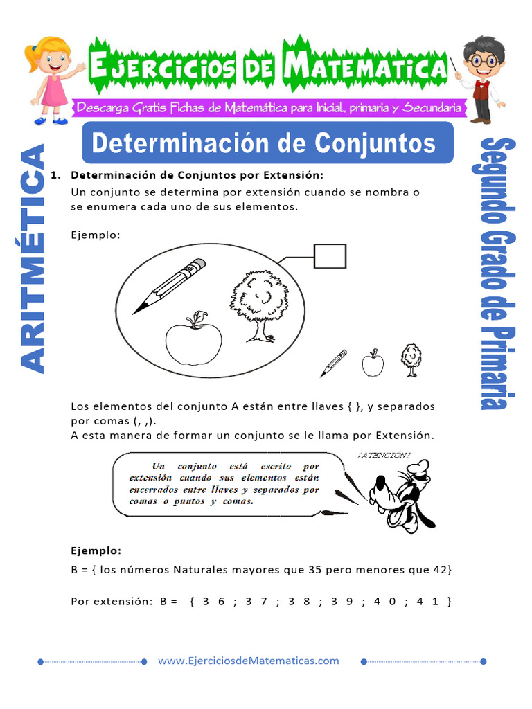 Determinacion de Conjuntos para Segundo de Primaria | PDF