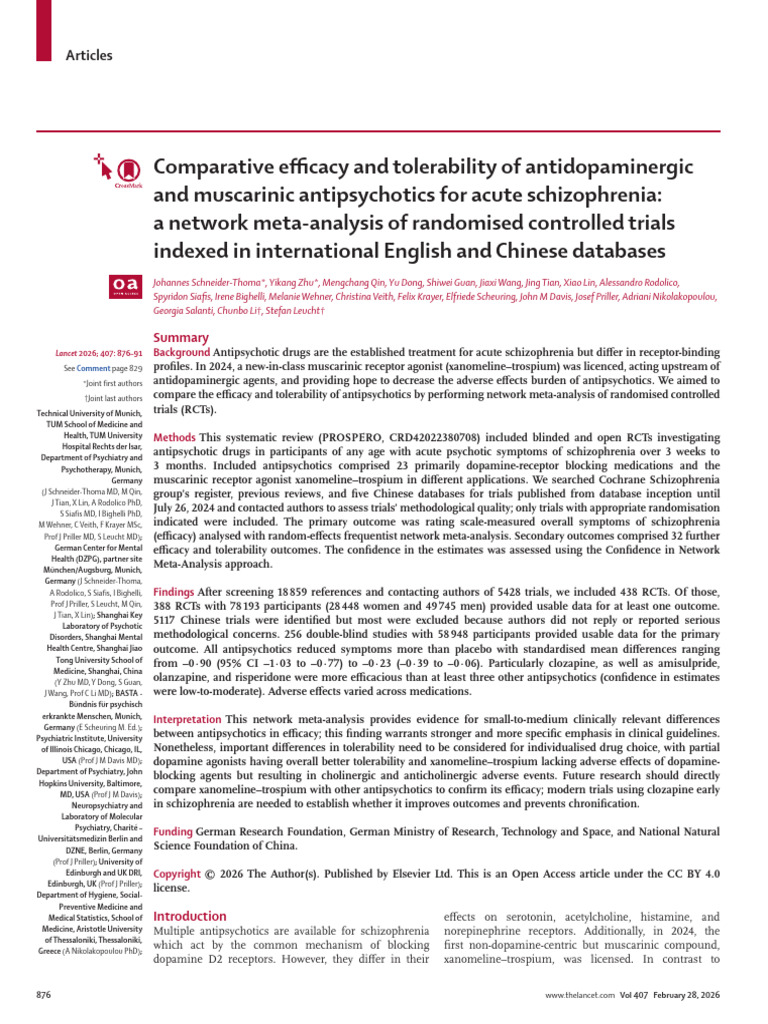 Comparative Efficacy and Tolerability of Antidopaminergic and ...