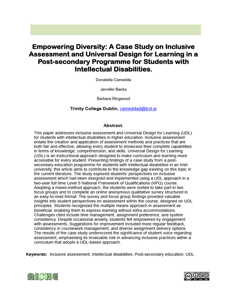 Empowering Diversity - A Case Study On Inclusive Assessment and ...