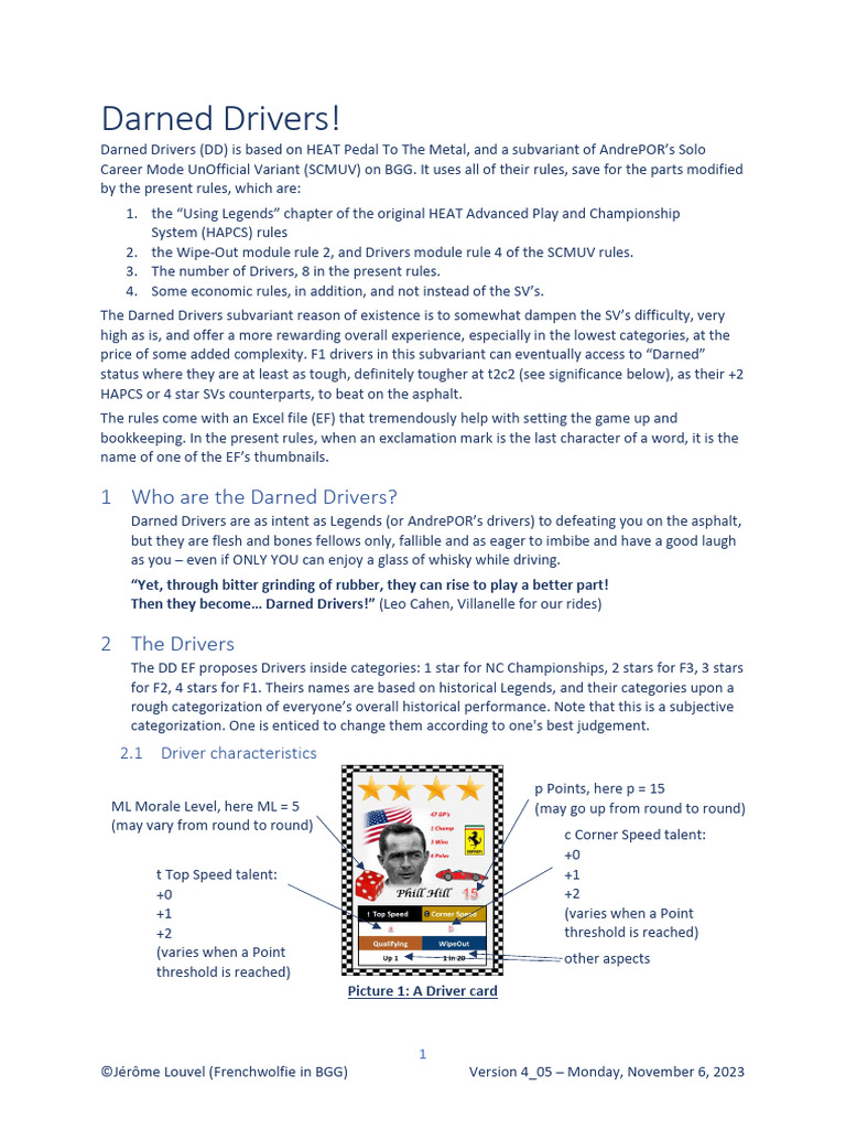 Darned Drivers Rules V4 07 | PDF