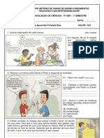 1ª AVALIAÇAO DE CIENCIAS  4º ANO