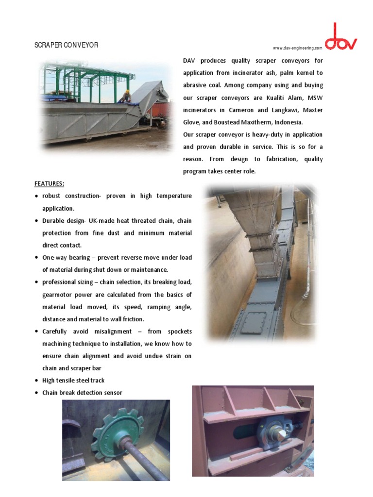 Scraper Conveyor Design and Sizing Guide | PDF | Friction | Mechanical ...