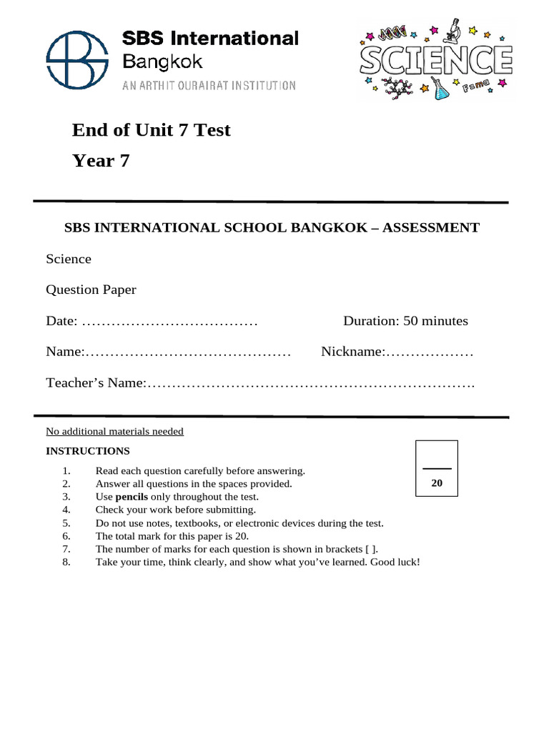 Unit 7 Test | PDF