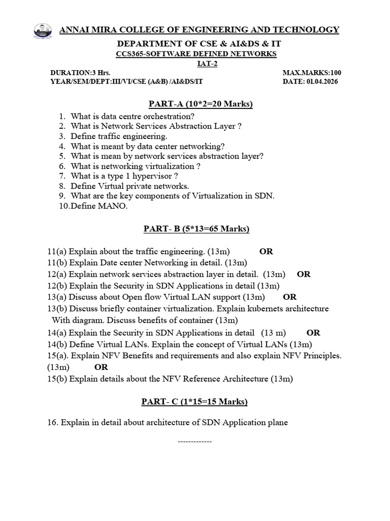 Iat 2 SDN QP | PDF