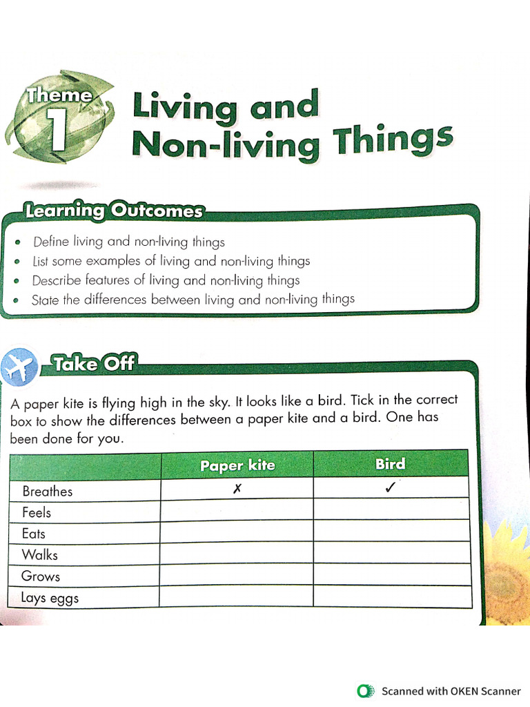 Theme1living and Non Living Things Class 3 | PDF