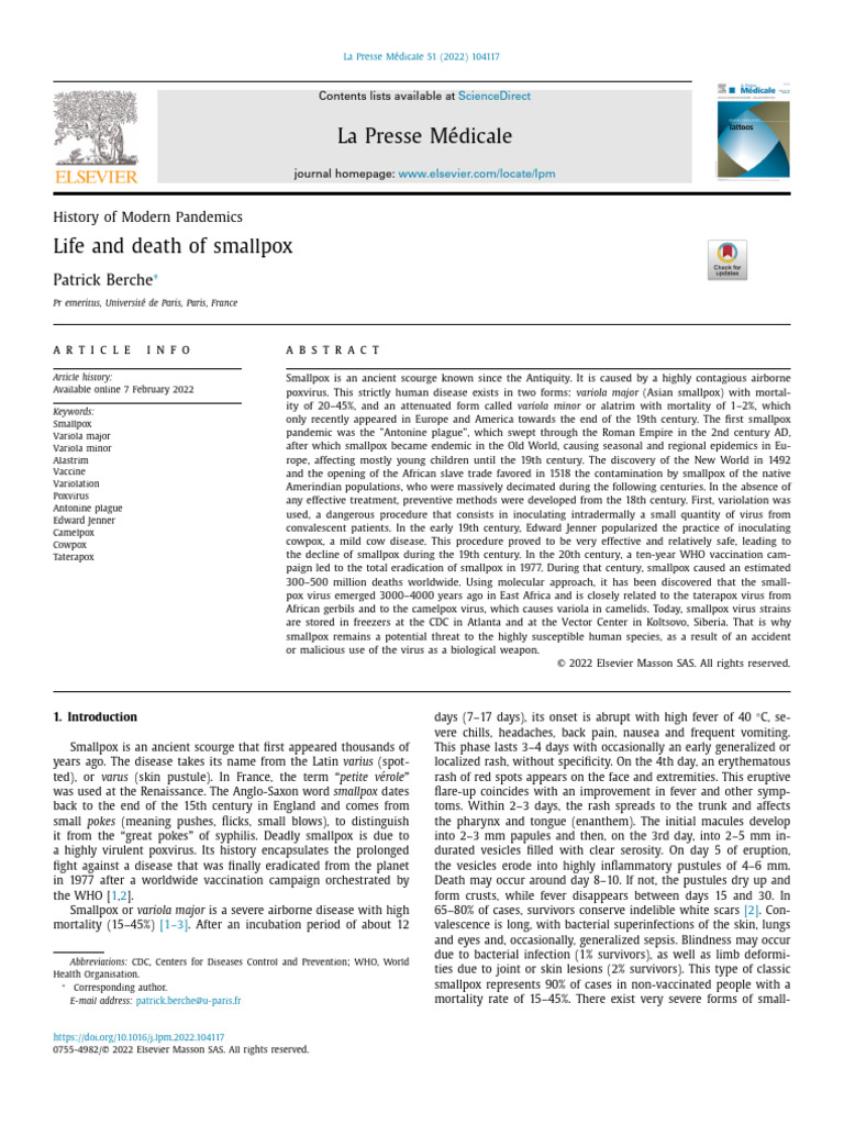 Life and Death of Smallpox | PDF | Smallpox | Inoculation