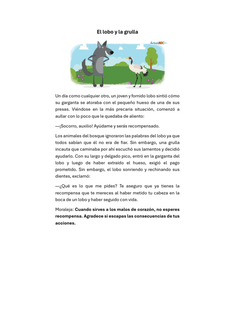El Lobo y La Grulla | PDF
