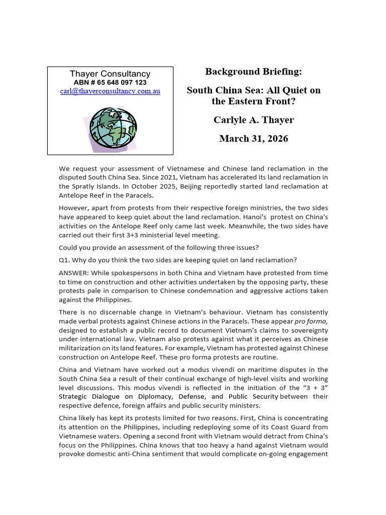 Thayer South China Sea - All Quiet On The Eastern Front | PDF | South ...