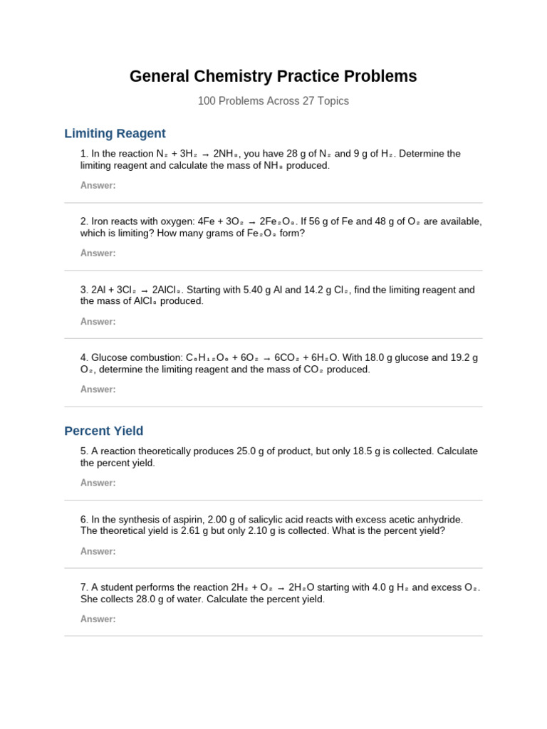 Chemistry Practice Problems | PDF | Chemical Polarity | Ionic Bonding
