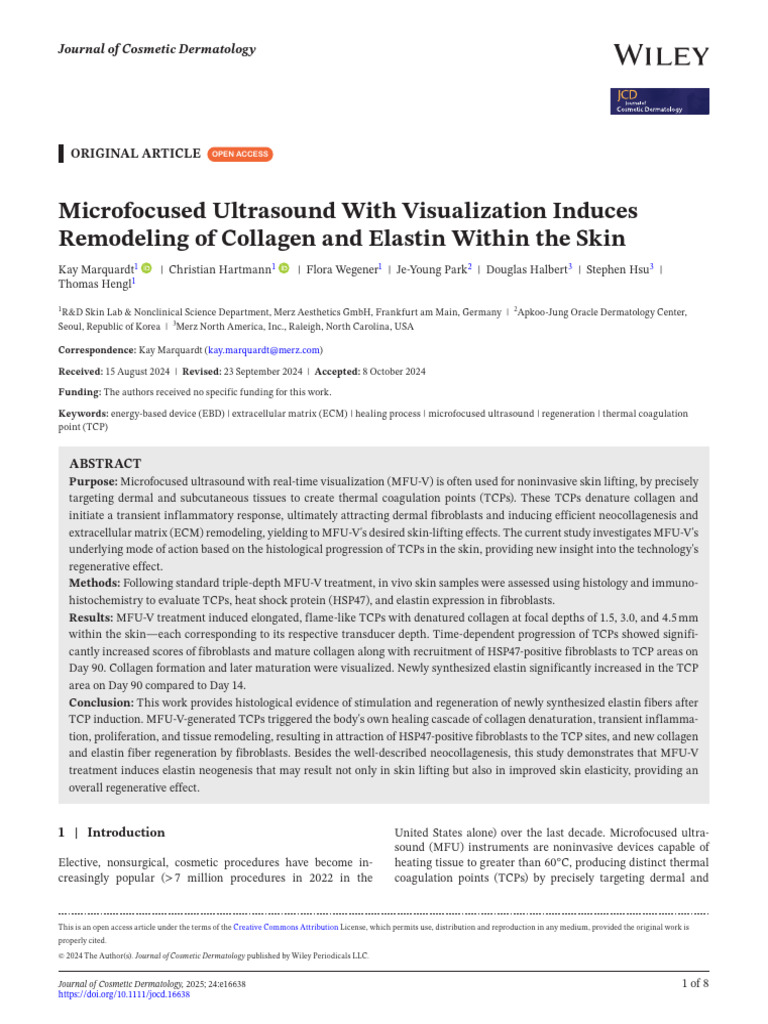 Microfocused Ultrasound With Visualization Induces | PDF ...