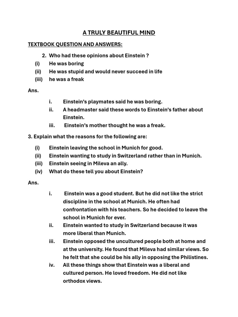Notes - A Truly Beautiful Mind | PDF