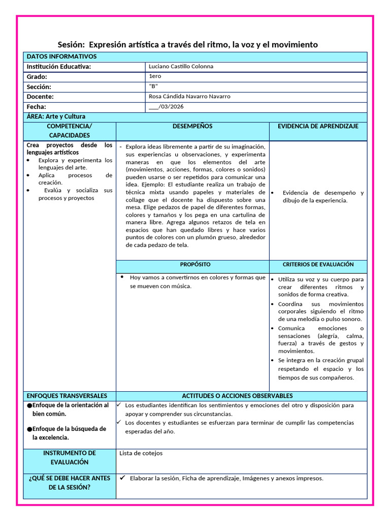 Sesion de Arte y Cultura 27 03 2026 | PDF | Ritmo