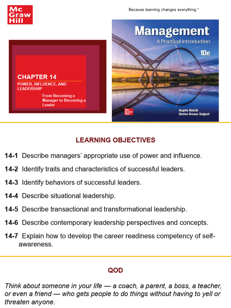 NOTES +Chapter+14+Power,+Influence,+and+Leadership | PDF | Leadership ...