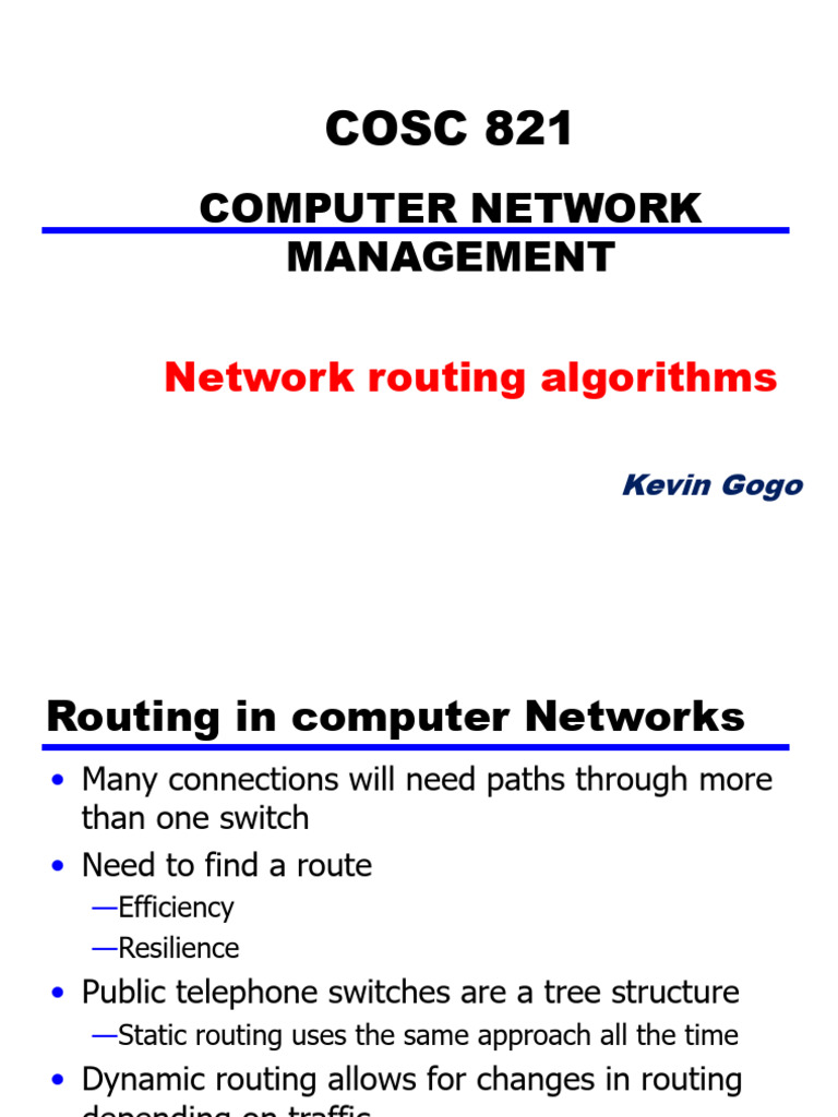 Routing Algorithms | PDF | Routing | Computer Network