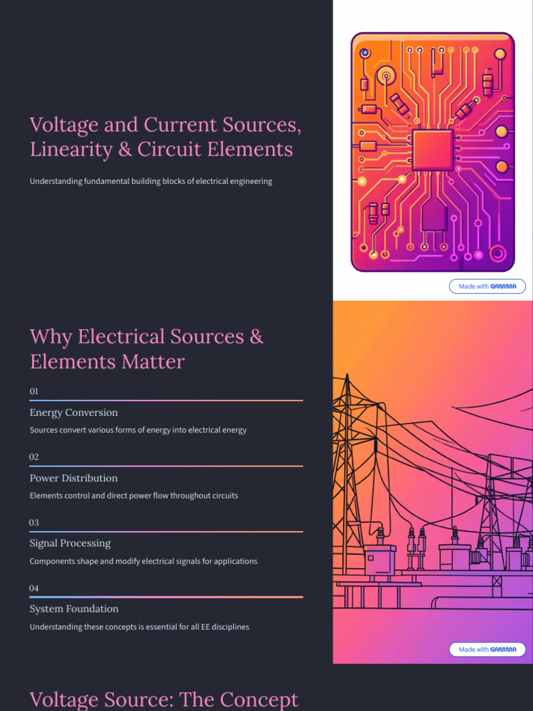 Voltage and Current Sources Linearity and Circuit Elements | PDF ...