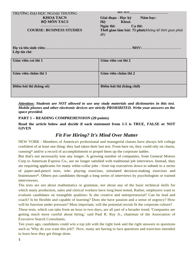 Mock Test | PDF