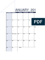 2011 Monthly Calendar - Portrait