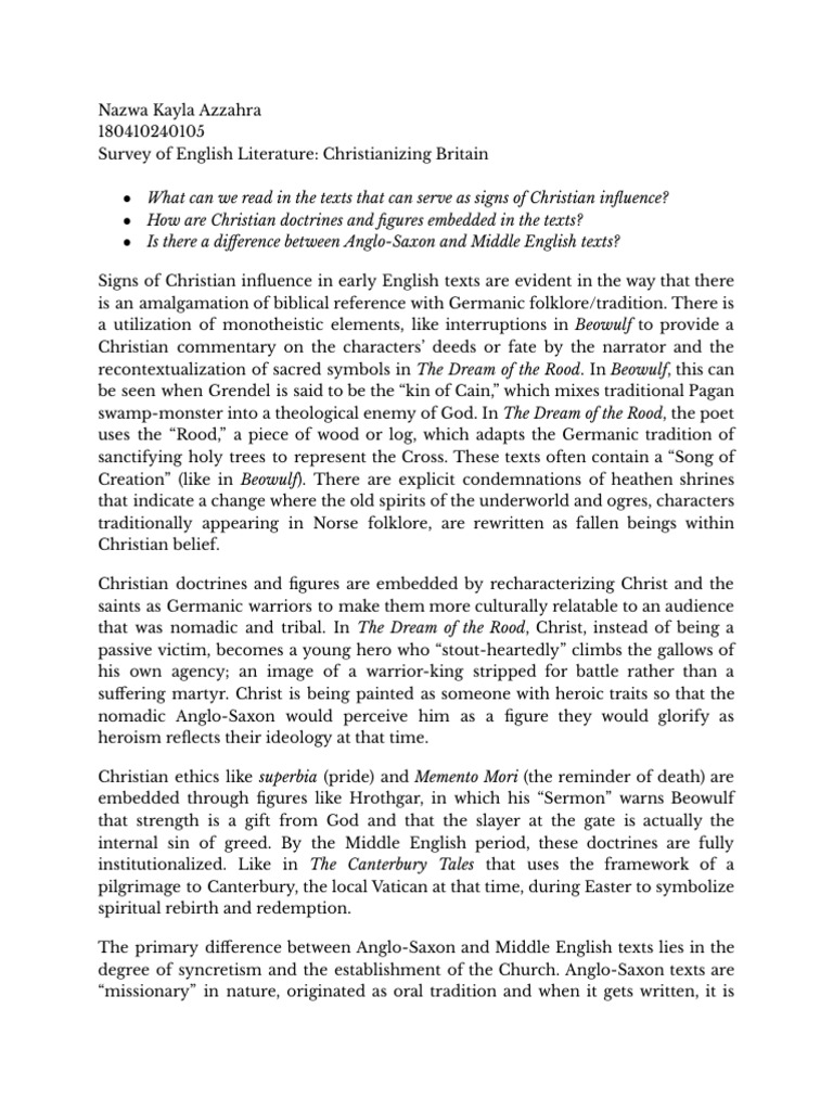 Christianizing Britain | PDF | Beowulf