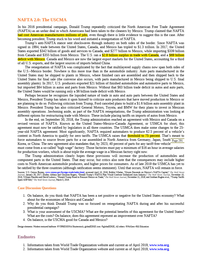 2.the USCMA | PDF | North American Free Trade Agreement | Economies