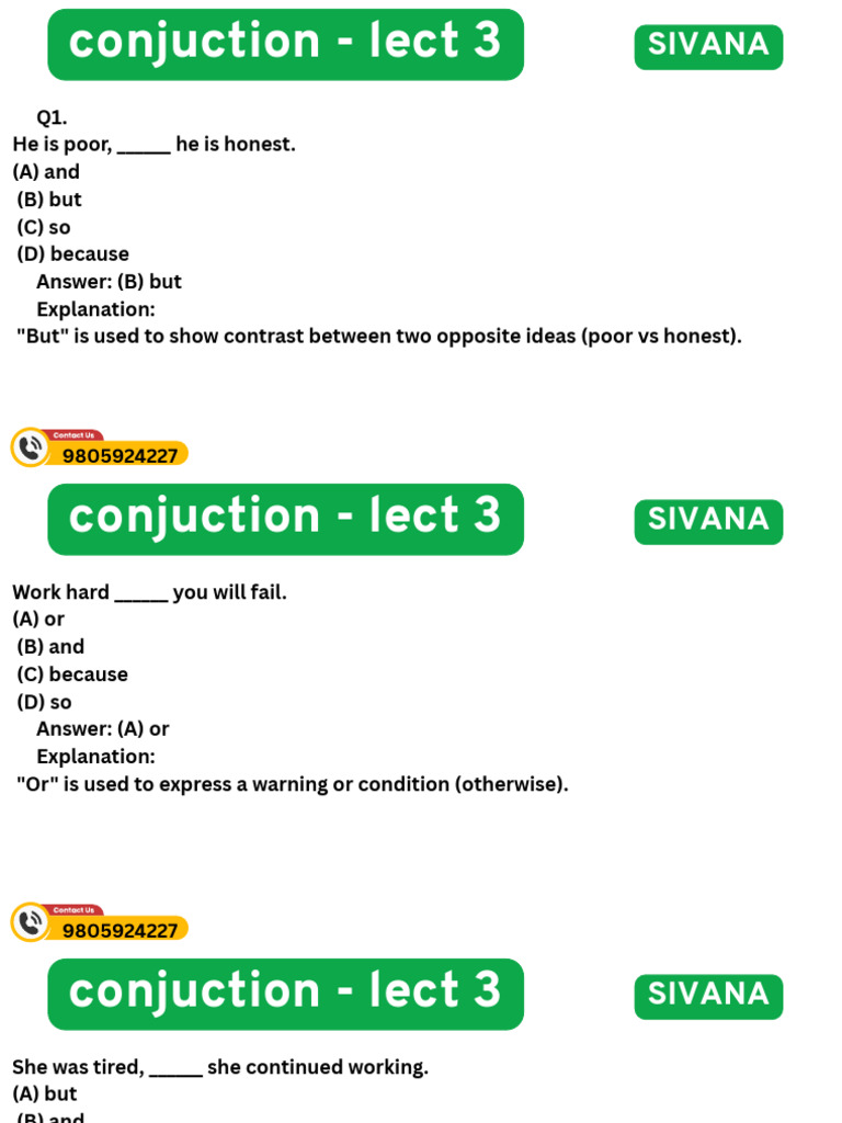 Conjuction Lect 3 | PDF | Linguistics | Languages