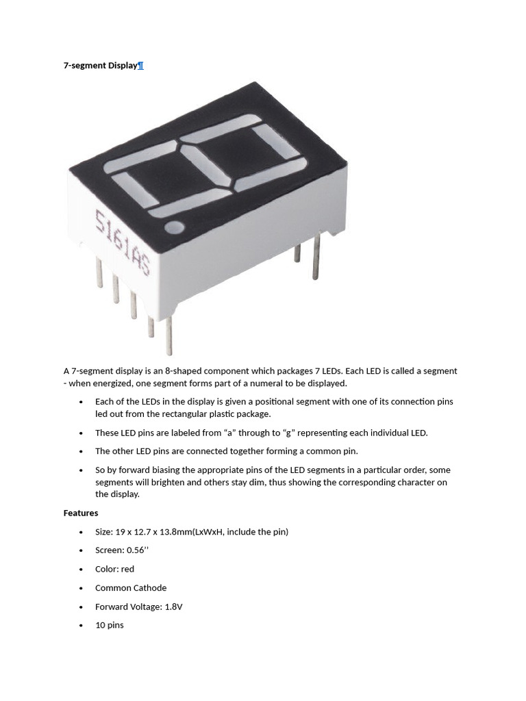 7 Segment Display | PDF