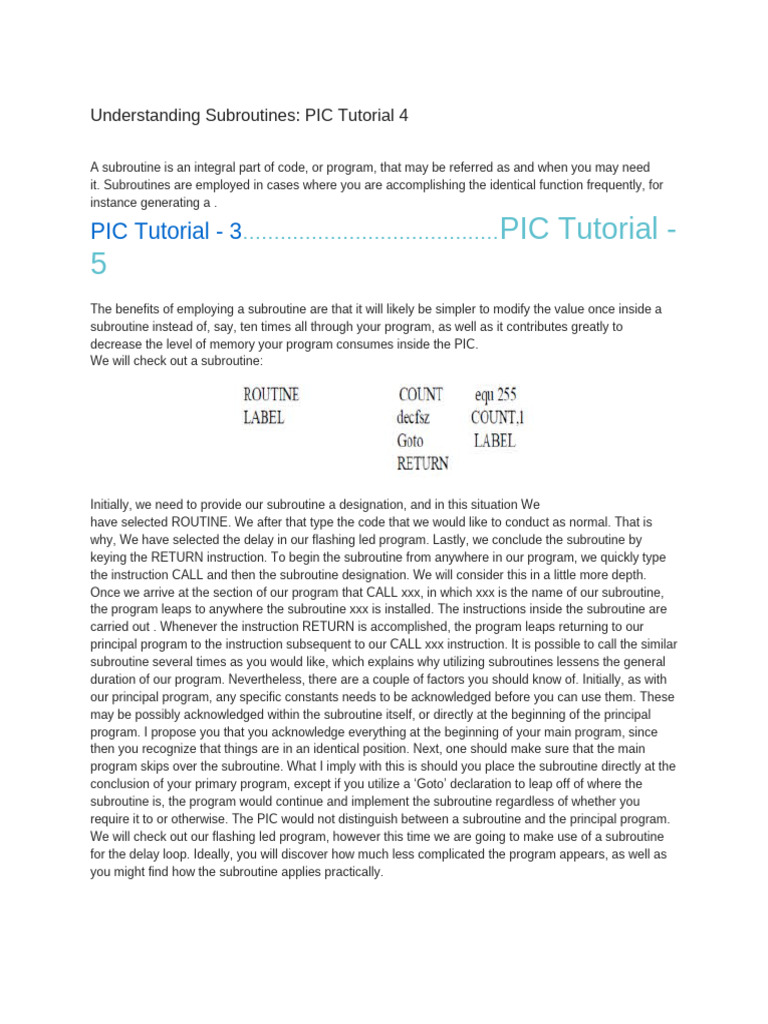 Understanding Subroutines | PDF
