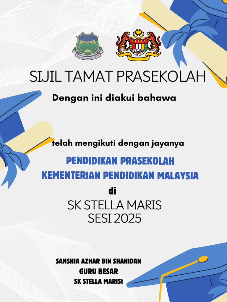 Sijil Tamat Prasekolah | PDF