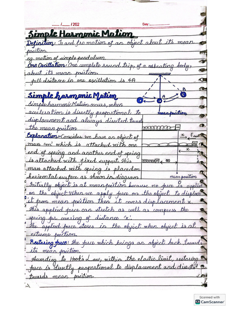 Physics Unit 17 (Simple Harmonic Motion) | PDF