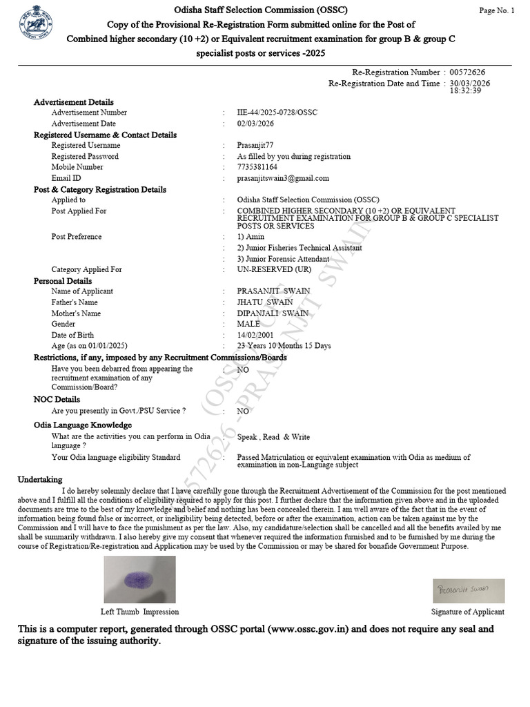 Registration Report | PDF