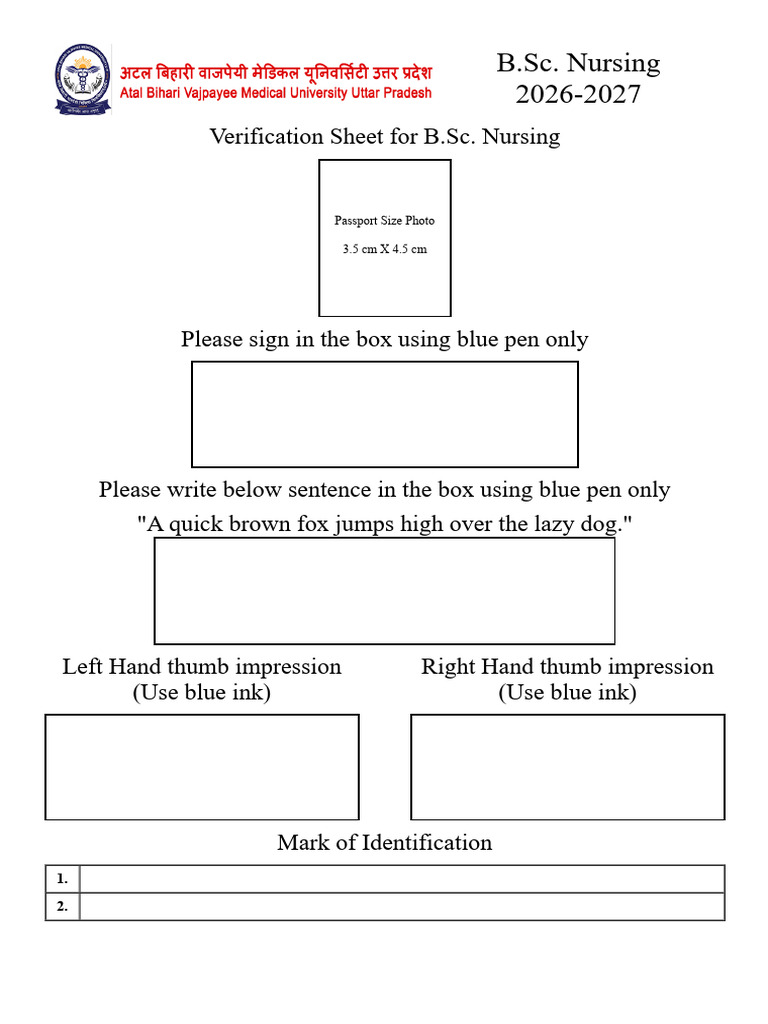 UP CNET Verification Sheet 2026 | PDF