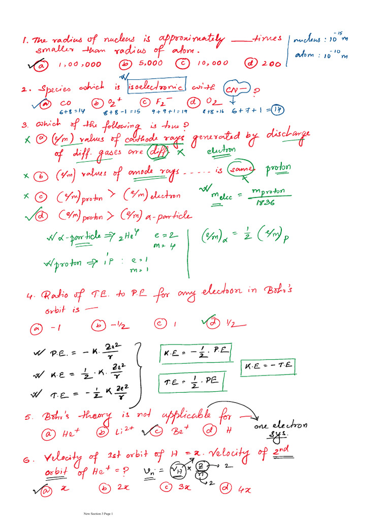 Atomic Structure Practice Problems 260327 100246 | PDF
