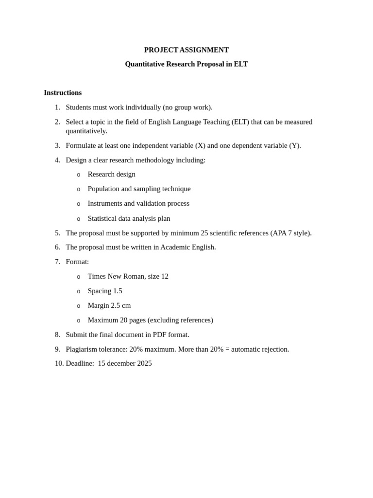 Project Assignment | PDF