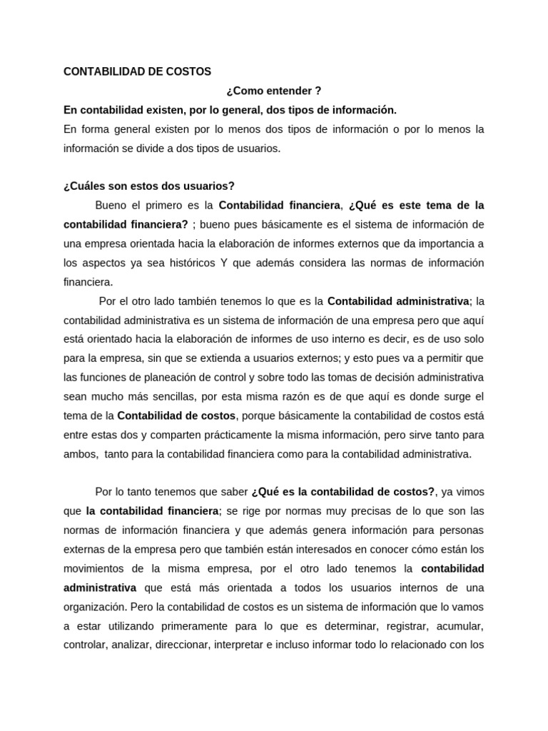 Contabilidad de Costos | PDF | Contabilidad | Estado de resultados