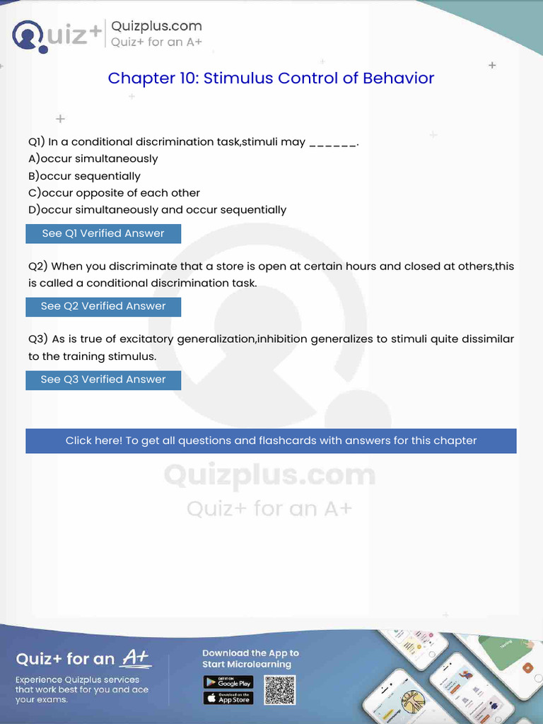 In A Conditional Discrimination Taskstimuli May | PDF | Classical ...