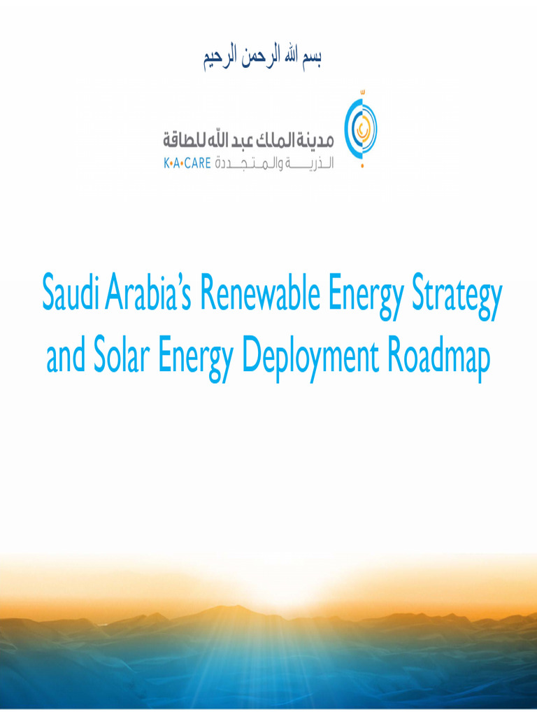 Saudi Arabia Renewable Energy Overview | PDF | Renewable Energy | Solar ...