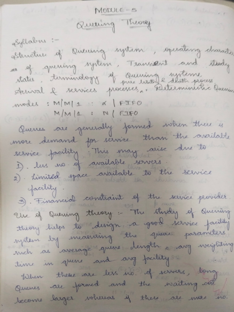 Queuing Theory Mod 5 | PDF