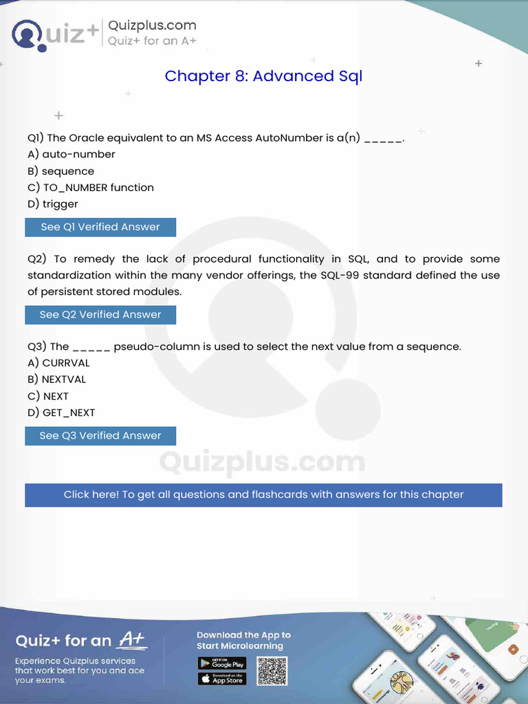 The Oracle Equivalent To An Ms Access Autonumber Is An | PDF ...